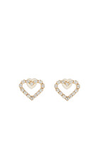 Sweetheart Earrings, 18k Gold-Plated Brass